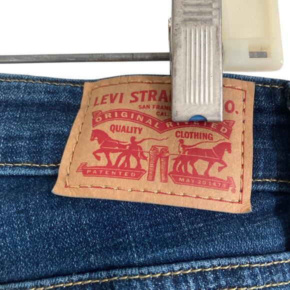 Levis 721 Blue Story High Rise Skinny Dark Wash Tailored Stretchy Jeans Size 29 - Picture 13 of 15